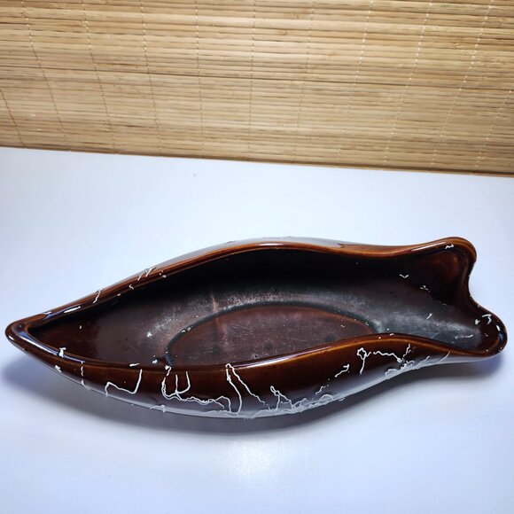 Vintage Vase Planter Beauceware Canada TV Top Ceramic Variegated Brown MCM - Picture 5 of 9